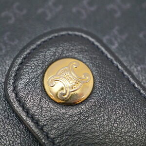 Celine Leather Blue Compact Bi Wallet Navy fold